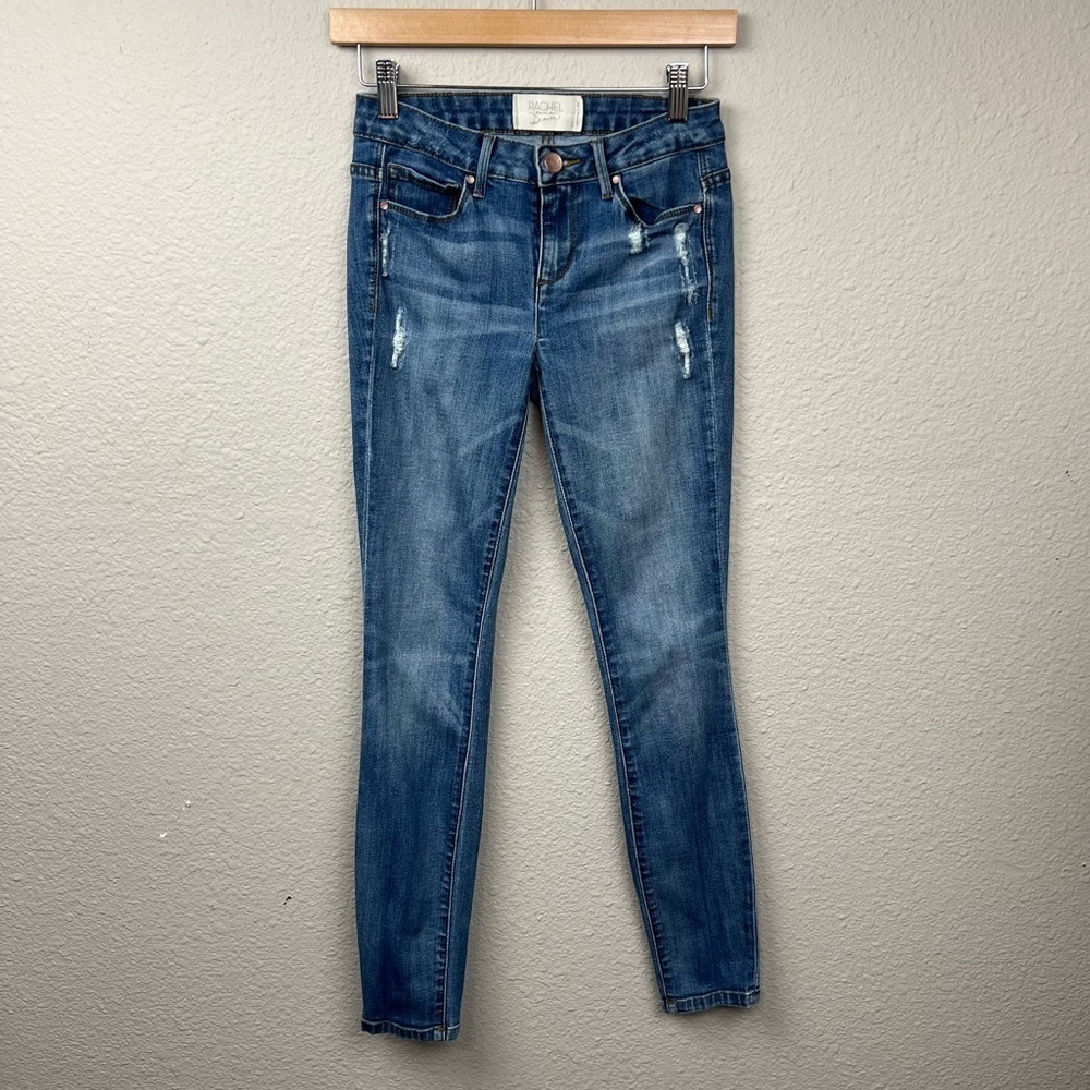 Rachel Zoe Lighty Distressed Icon Skinny Jean In Medium Wash Sz 26